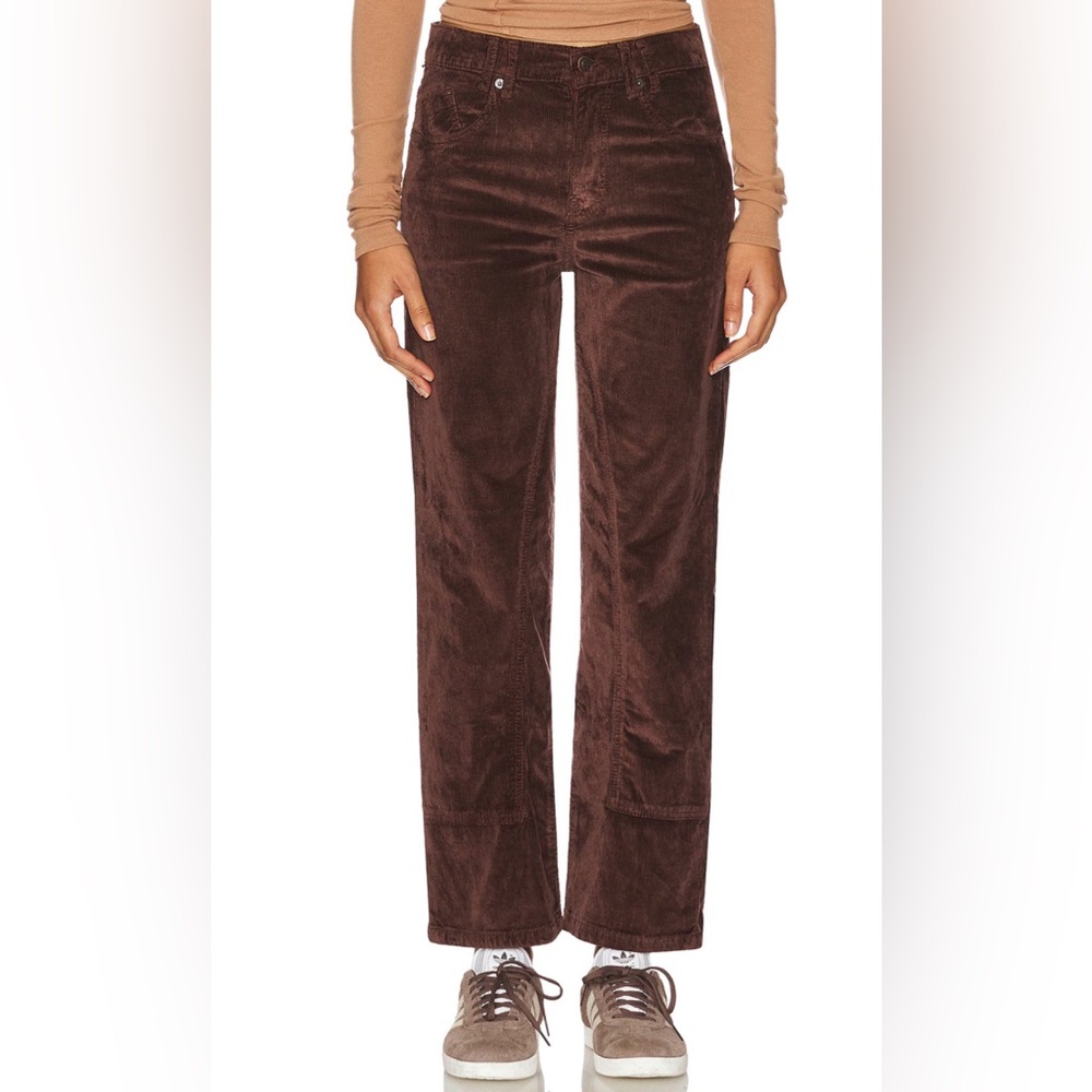 NWT We The Free Risk Taker Corduroy Straight Leg in Chocolate Sz 28 MSRP: $128